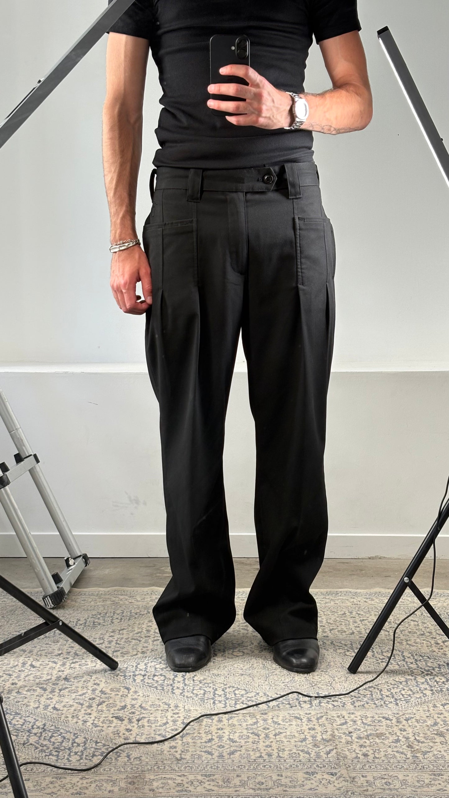 Modular Pleated_Trouser | Pure black